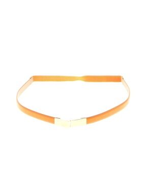 Elastic Orange Women’s Waist Belt with Gold Accent